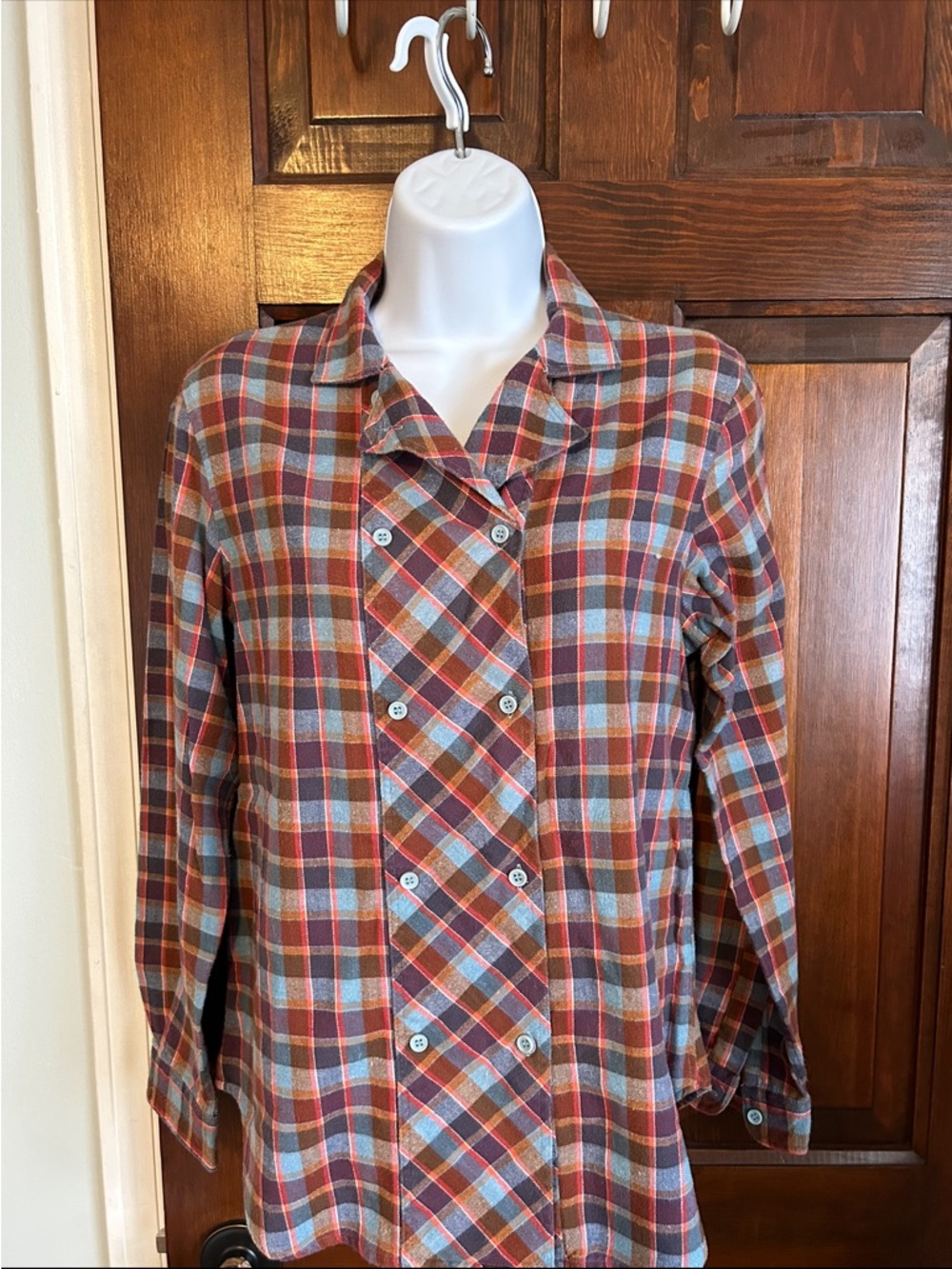 Levi's of San Francisco vintage Rust Brown Red Plaid Button-Front Women's Top